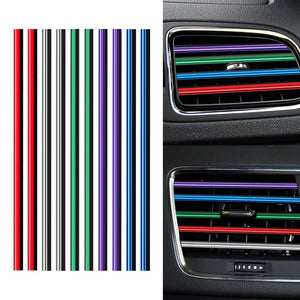 10 Pieces Car-styling Chrome Styling Moulding Car Air Vent Trim Strip Air Conditioner Outlet Grille Decoration U Shape