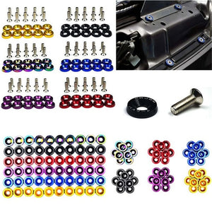 10pcs M6 JDM Car Modified Hex Fasteners Fender Washer Bumper Engine Concave Screws Car-styling