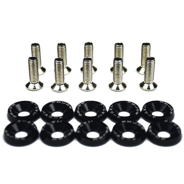 10pcs M6 JDM Car Modified Hex Fasteners Fender Washer Bumper Engine Concave Screws Car-styling