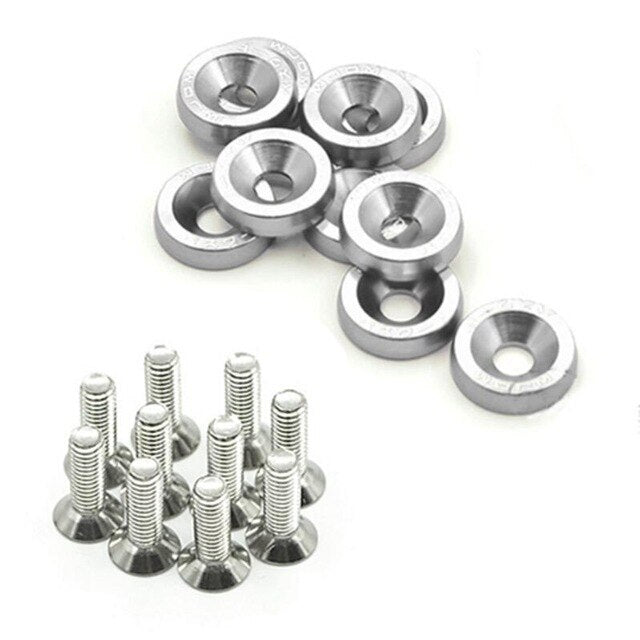 10pcs M6 JDM Car Modified Hex Fasteners Fender Washer Bumper Engine Concave Screws Car-styling