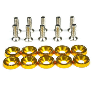 10pcs M6 JDM Car Modified Hex Fasteners Fender Washer Bumper Engine Concave Screws Car-styling