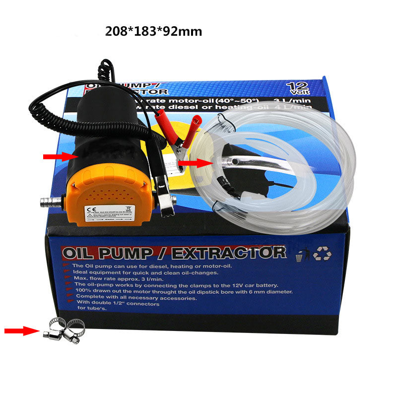 12V 60W OiI/crude oiI Fluid Sump Extractor Scavenge Exchange Transfer Pump Suction Transfer Pump + Tubes for Auto Car Boat Mot