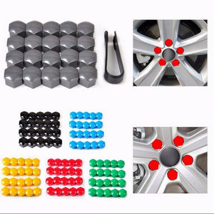 17mm 20 Pieces Car Wheel Nut Caps Protection Covers Caps Anti-Rust Auto Hub Screw Cover Car Tyre Nut Bolt Exterior Decoration