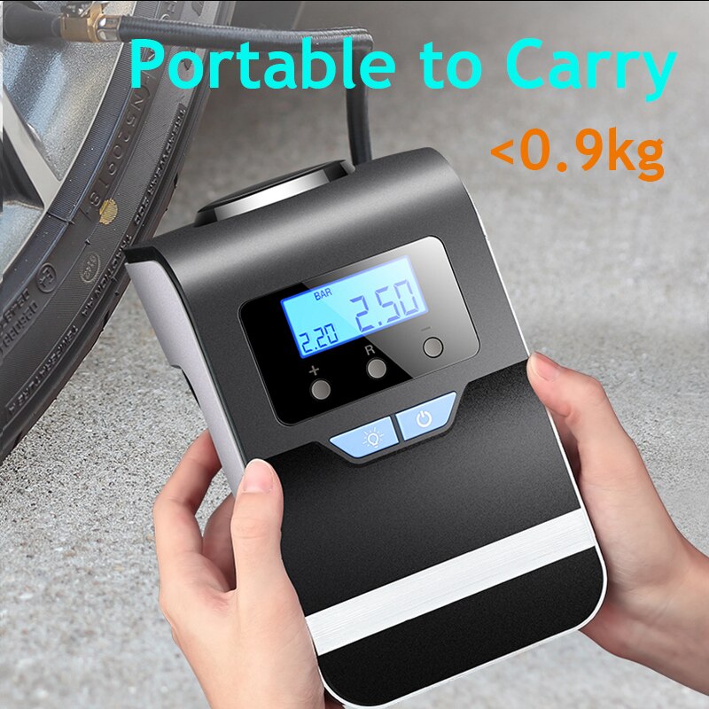 4 In 1 Portable Car Air Inflatable Pump Electric Tire Tyre Inflator Pump 12V Auto Boat Digital Car Air Compressor Light