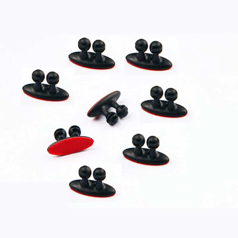 8pcs Car Wire USB Cable Holder Tie Clip Fixer Organizer Black Line Clamp Headphone Cable Data Cord Organize for Car