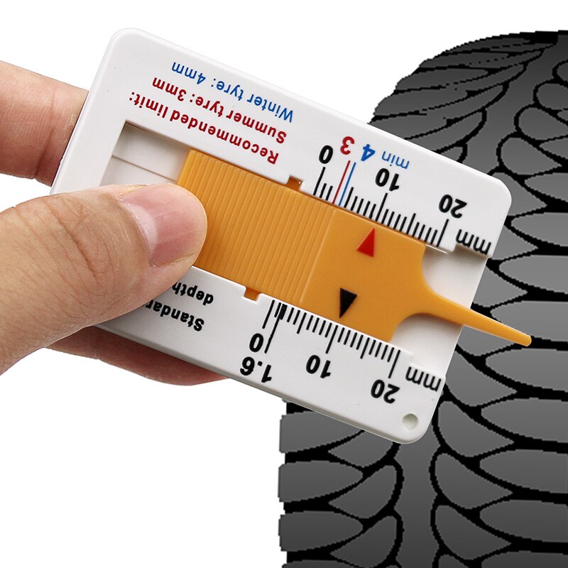 Car Auto Tyre Tread Depth Gauge Caliper Tire Wheel Measure Meter Thickness Detection Repair Tool For Motorcycle Caravan Trailer