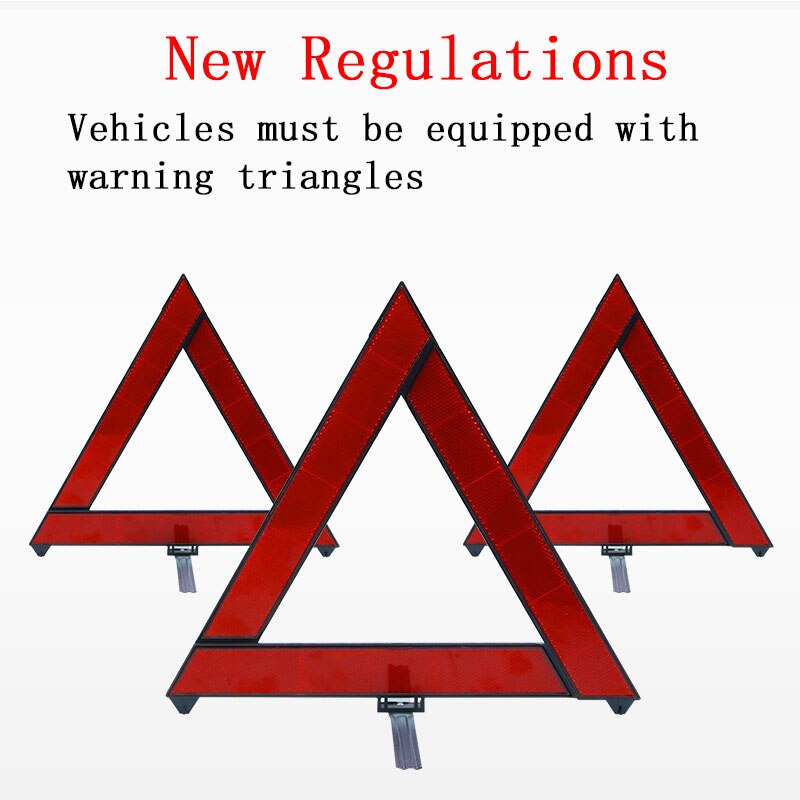 Car Emergency Breakdown Warning Triangle Red Reflective Safety Hazard Car Tripod Folded Stop Sign Reflector Cinta Reflectante