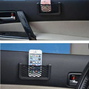 Car Organizer Auto Paste Net Pocket Car Net Bag Phone Holder Storage Car Mesh Net Holder Pocket For Wallet Keys Phone Pens