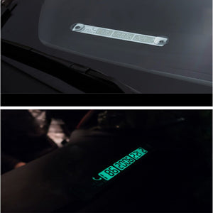 Car Styling Telephone Number Card Sticker 15*2cm Night Luminous Temporary Car Parking Card Plate Suckers Phone Number Card