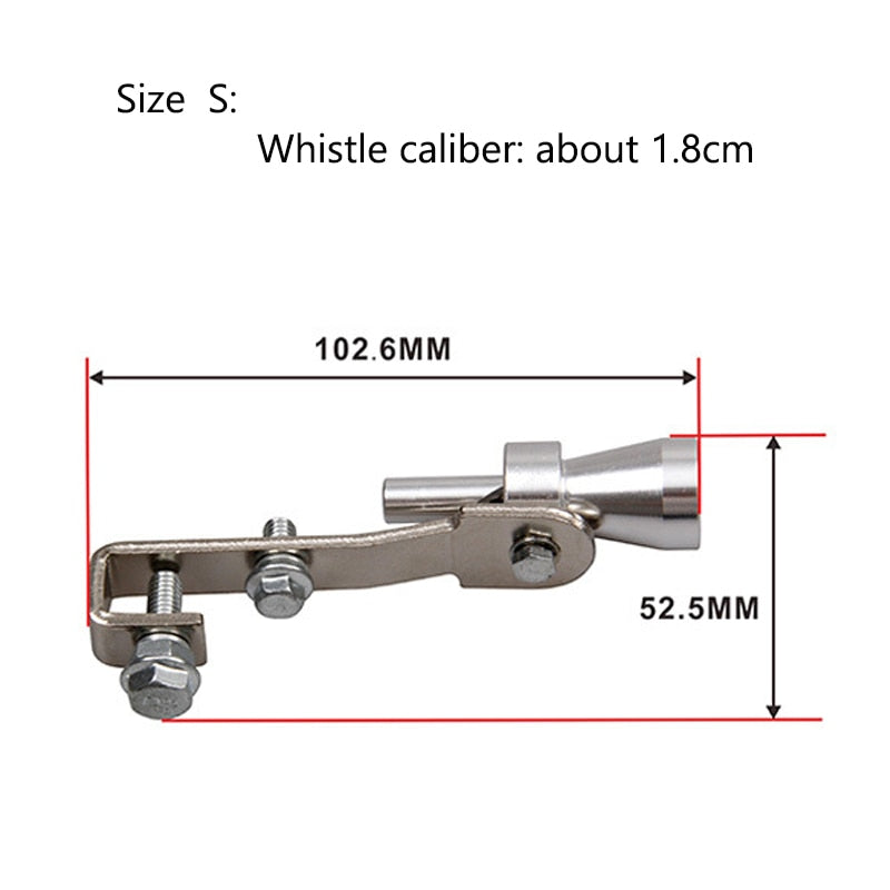 Universal Car Size S 18mm Turbo Sound Whistle Muffler Exhaust Pipe Auto Blow-off Valve Simulator for All Cars Accessories