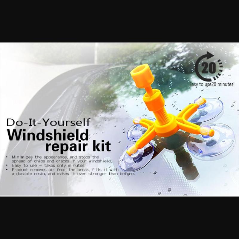 Windshield Repair Kit Quick Fix Car Cracked Glass Windscreen Repair Tool Kit Resin Sealer DIY Auto Window Screen Polishing